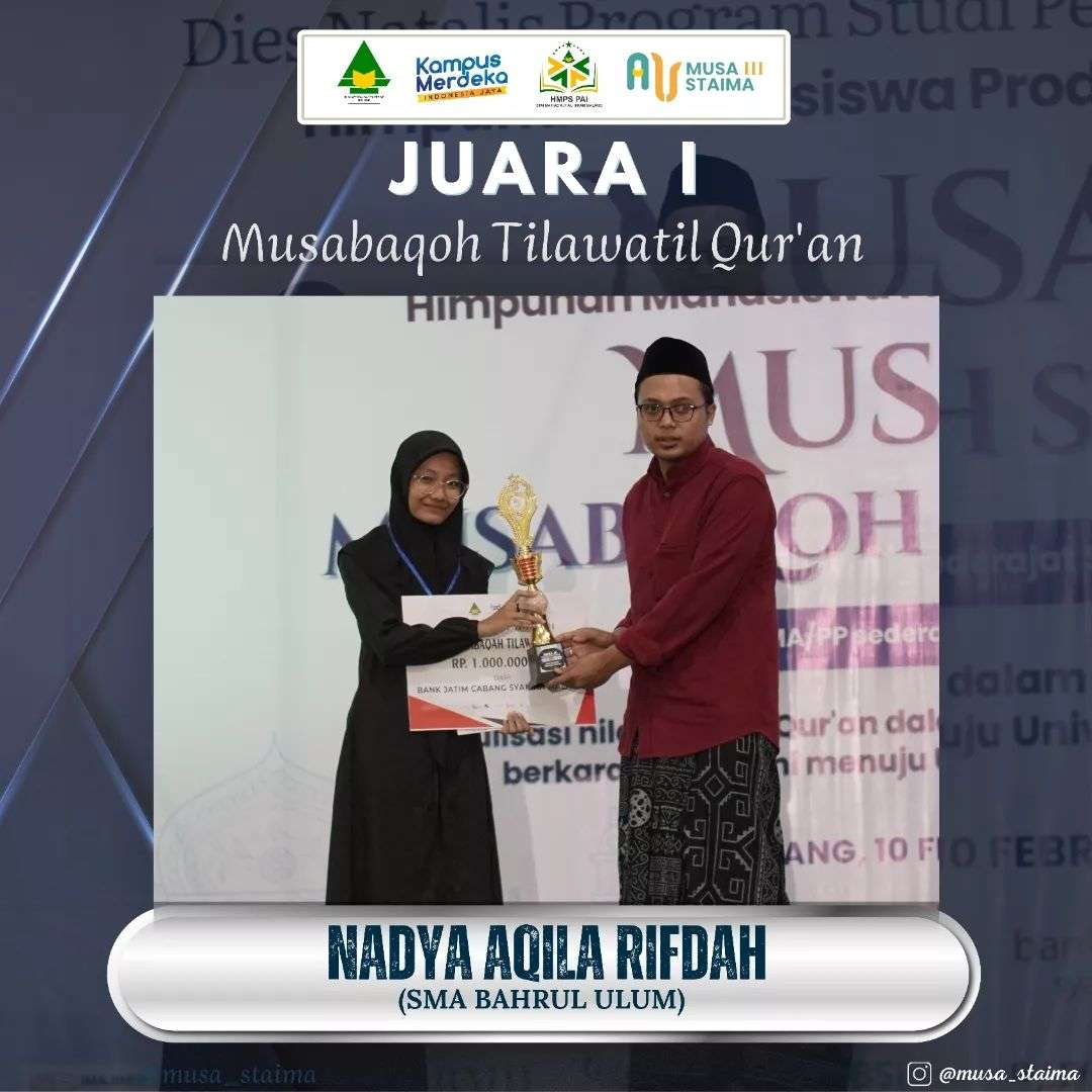 Juara 1 Musabaqah Tilawatil Quran (MTQ)