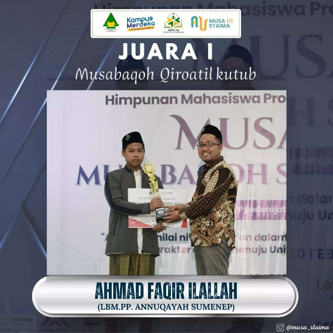 Juara 1 Musabaqah Qiraatul Kutub (MQK) Nasional