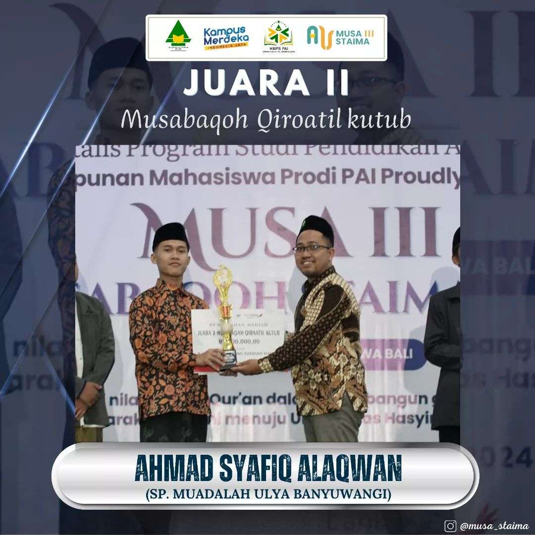 Juara 2 Musabaqah Qiraatul Kutub (MQK) Nasional